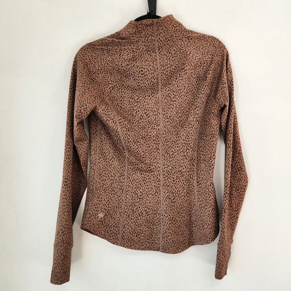 Athleta Salutation Jacket Leopard Print Full Sleeve Stretch Athletic Workout S - Picture 3 of 12